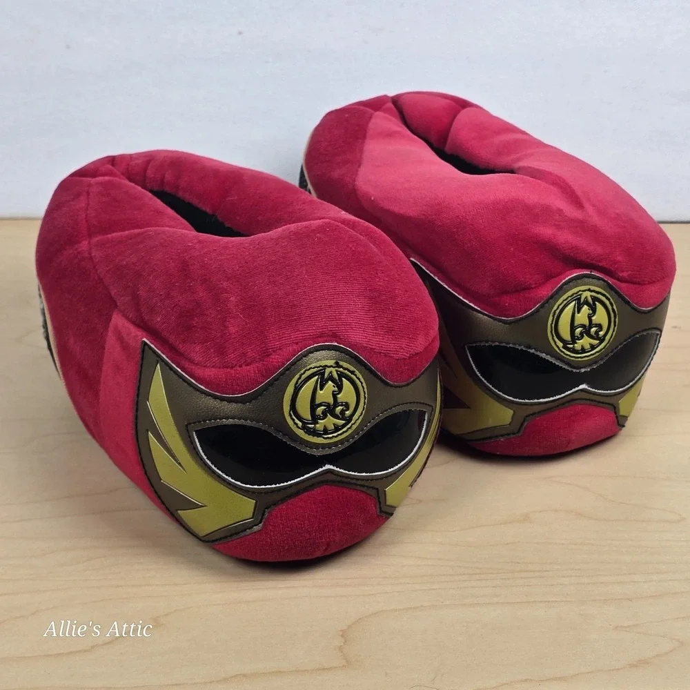 Power Rangers Ninja Storm Slippers Vintage Kids Red Ranger Boys Girls Plush 13/1